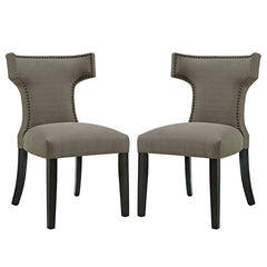 Curve Set of 2 Fabric Dining Side Chair