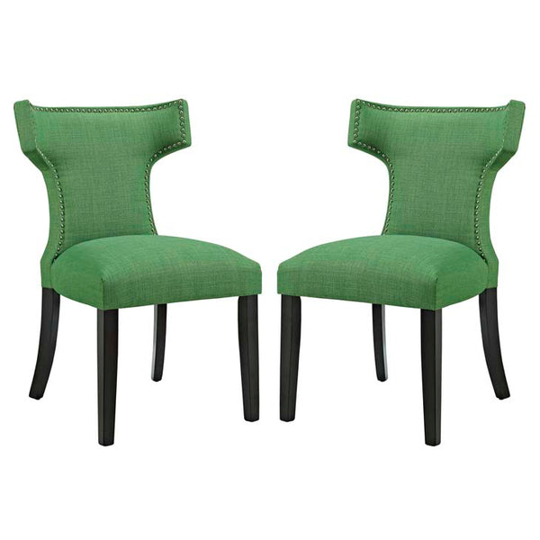 Curve Set of 2 Fabric Dining Side Chair