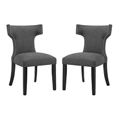 Curve Set of 2 Fabric Dining Side Chair