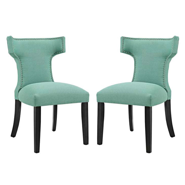 Curve Set of 2 Fabric Dining Side Chair