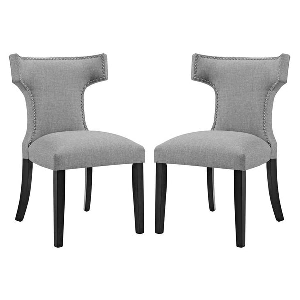 Curve Set of 2 Fabric Dining Side Chair
