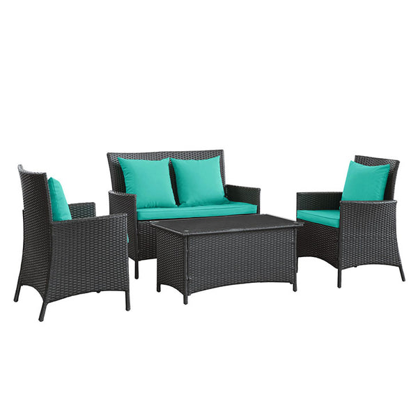 Flourish 4 Piece Outdoor Patio Sofa Set