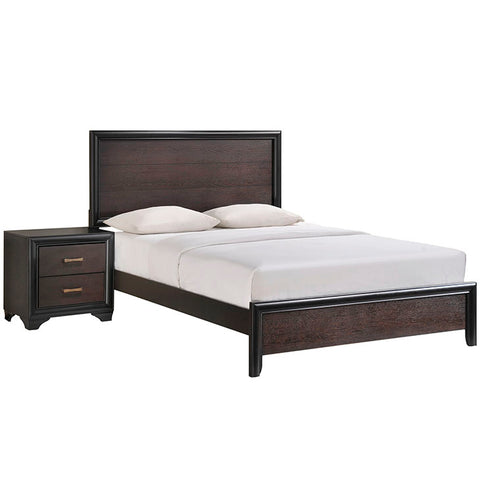 Madison 2 Piece Queen Walnut Bedroom Set