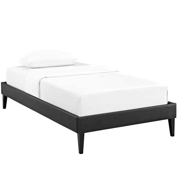 Sharon Twin Vinyl Bed Frame with Squared Tapered Legs