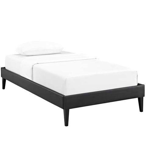Sharon Twin Vinyl Bed Frame with Squared Tapered Legs