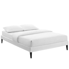 Sharon Queen Vinyl Bed Frame with Squared Tapered Legs