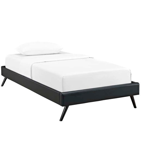 Helen Twin Vinyl Bed Frame with Round Splayed Legs