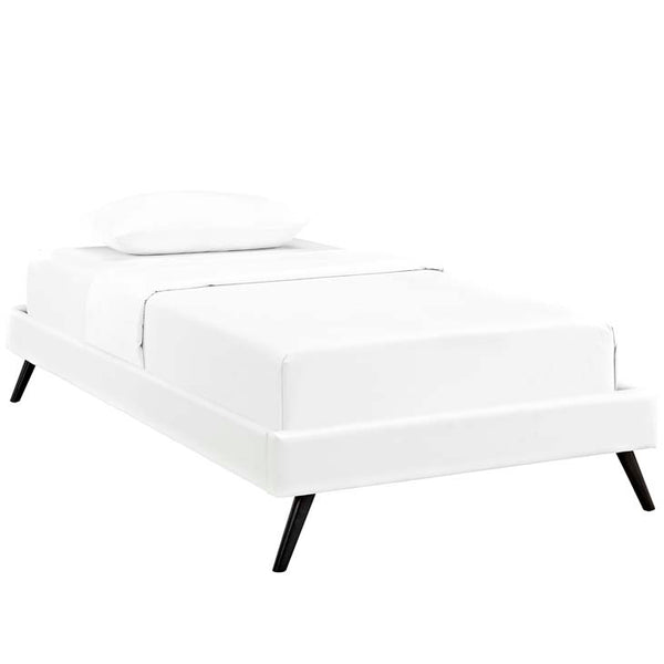 Helen Twin Vinyl Bed Frame with Round Splayed Legs