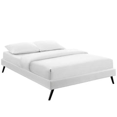 Helen Full Vinyl Bed Frame with Round Splayed Legs