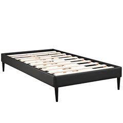 Sherry Twin Vinyl Bed Frame with Round Tapered Legs