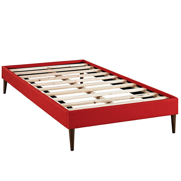 Sherry Twin Fabric Bed Frame with Round Tapered Legs