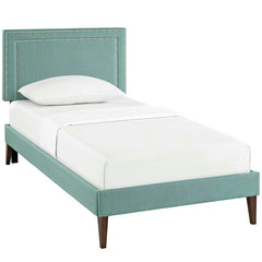 Jessamine Twin Fabric Platform Bed with Squared Tapered Legs