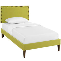 Phoebe Twin Fabric Platform Bed with Squared Tapered Legs