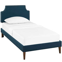 Laura Twin Fabric Platform Bed with Squared Tapered Legs