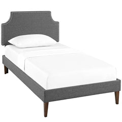 Laura Twin Fabric Platform Bed with Squared Tapered Legs