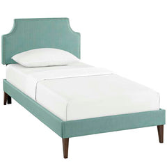 Laura Twin Fabric Platform Bed with Squared Tapered Legs