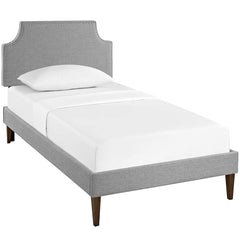 Laura Twin Fabric Platform Bed with Squared Tapered Legs