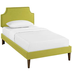 Laura Twin Fabric Platform Bed with Squared Tapered Legs