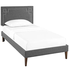 Josie Twin Fabric Platform Bed with Squared Tapered Legs