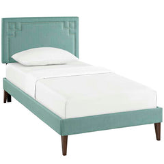 Josie Twin Fabric Platform Bed with Squared Tapered Legs