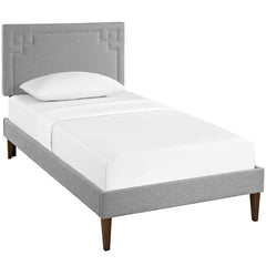 Josie Twin Fabric Platform Bed with Squared Tapered Legs
