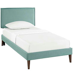 Camille Twin Fabric Platform Bed with Squared Tapered Legs