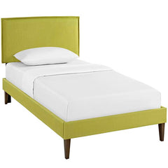 Camille Twin Fabric Platform Bed with Squared Tapered Legs