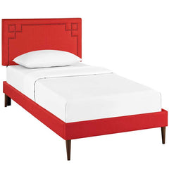 Josie Twin Fabric Platform Bed with Round Tapered Legs