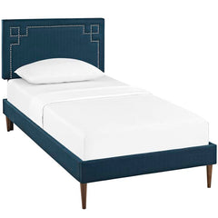 Josie Twin Fabric Platform Bed with Round Tapered Legs