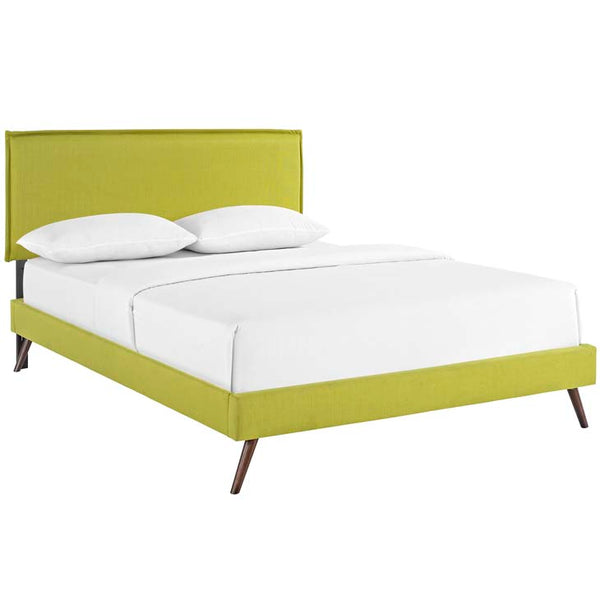 Camille Full Fabric Platform Bed with Round Splayed Legs