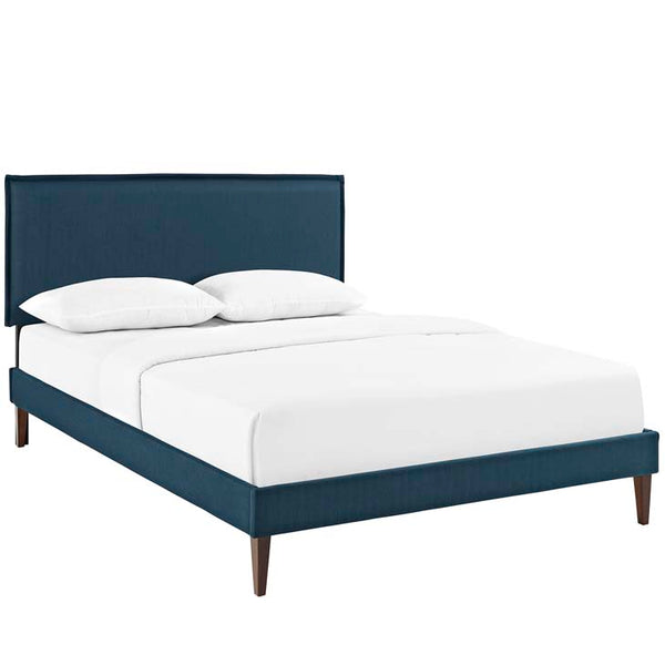Camille Full Fabric Platform Bed with Squared Tapered Legs