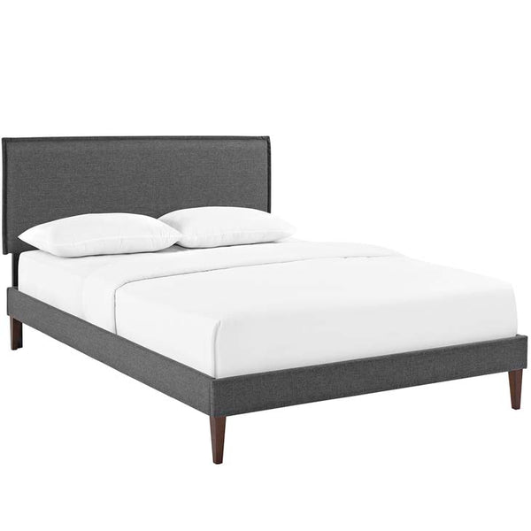 Camille Full Fabric Platform Bed with Squared Tapered Legs