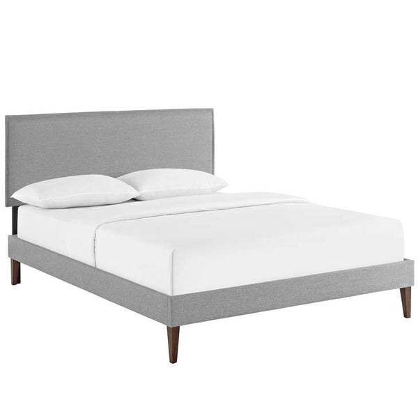 Camille Full Fabric Platform Bed with Squared Tapered Legs