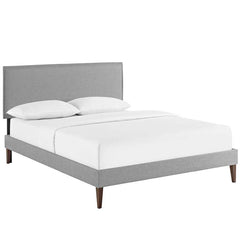 Camille Full Fabric Platform Bed with Squared Tapered Legs