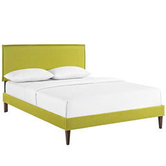 Camille Full Fabric Platform Bed with Squared Tapered Legs