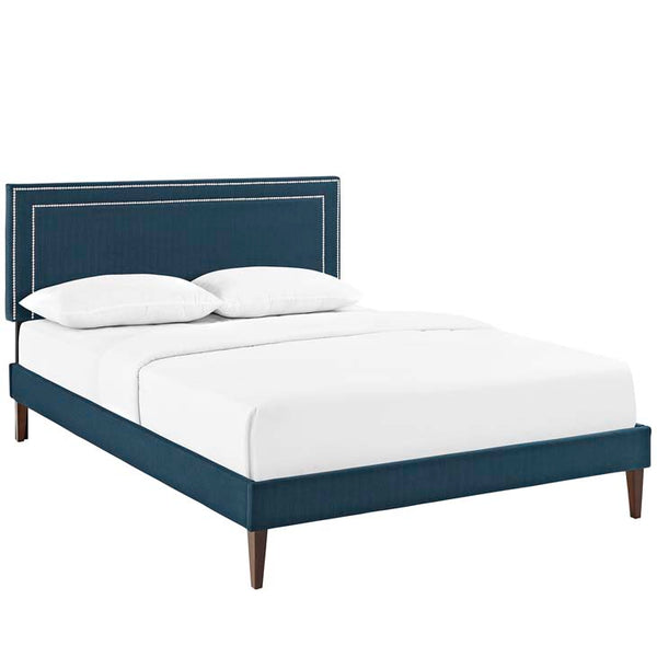 Jessamine Queen Fabric Platform Bed with Squared Tapered Legs