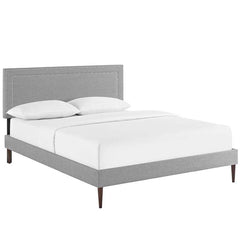 Jessamine Queen Fabric Platform Bed with Round Tapered Legs