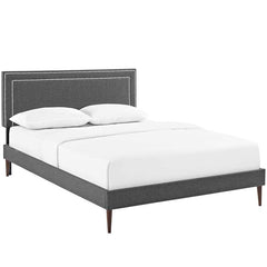 Jessamine King Fabric Platform Bed with Round Tapered Legs