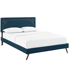 Josie Full Fabric Platform Bed with Round Splayed Legs