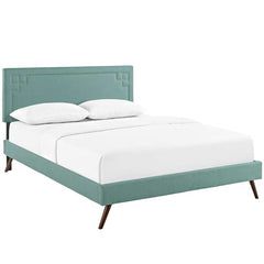 Josie Full Fabric Platform Bed with Round Splayed Legs