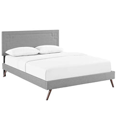 Josie Full Fabric Platform Bed with Round Splayed Legs