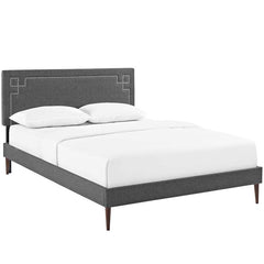 Josie Full Fabric Platform Bed with Round Tapered Legs