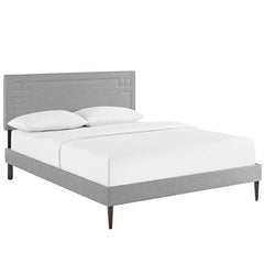 Josie Full Fabric Platform Bed with Round Tapered Legs