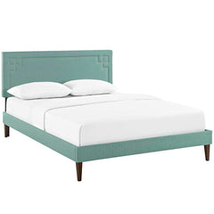 Josie Queen Fabric Platform Bed with Squared Tapered Legs