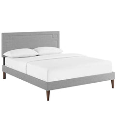 Josie Queen Fabric Platform Bed with Squared Tapered Legs