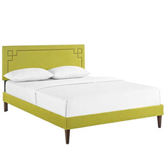 Josie Queen Fabric Platform Bed with Squared Tapered Legs