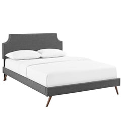 Laura Full Fabric Platform Bed with Round Splayed Legs