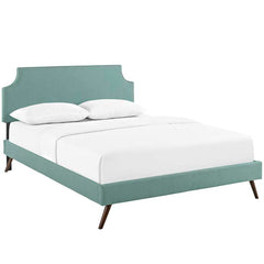 Laura Full Fabric Platform Bed with Round Splayed Legs