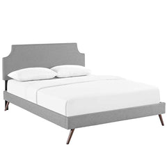 Laura Full Fabric Platform Bed with Round Splayed Legs