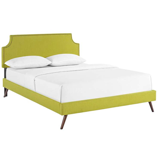 Laura Full Fabric Platform Bed with Round Splayed Legs